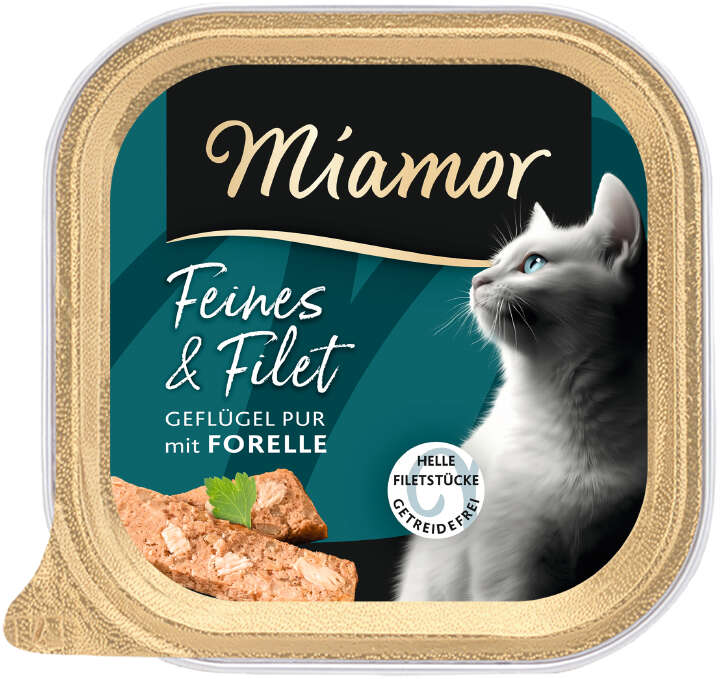 Miamor Katzen-Nassfutter Feines & Filet Geflügel Pur mit Forelle